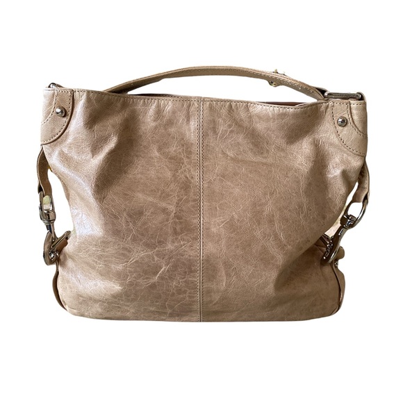 Rebecca Minkoff Nikki Camel Light Tan Silver Studded Handbag Hobo Purse - Picture 5 of 16